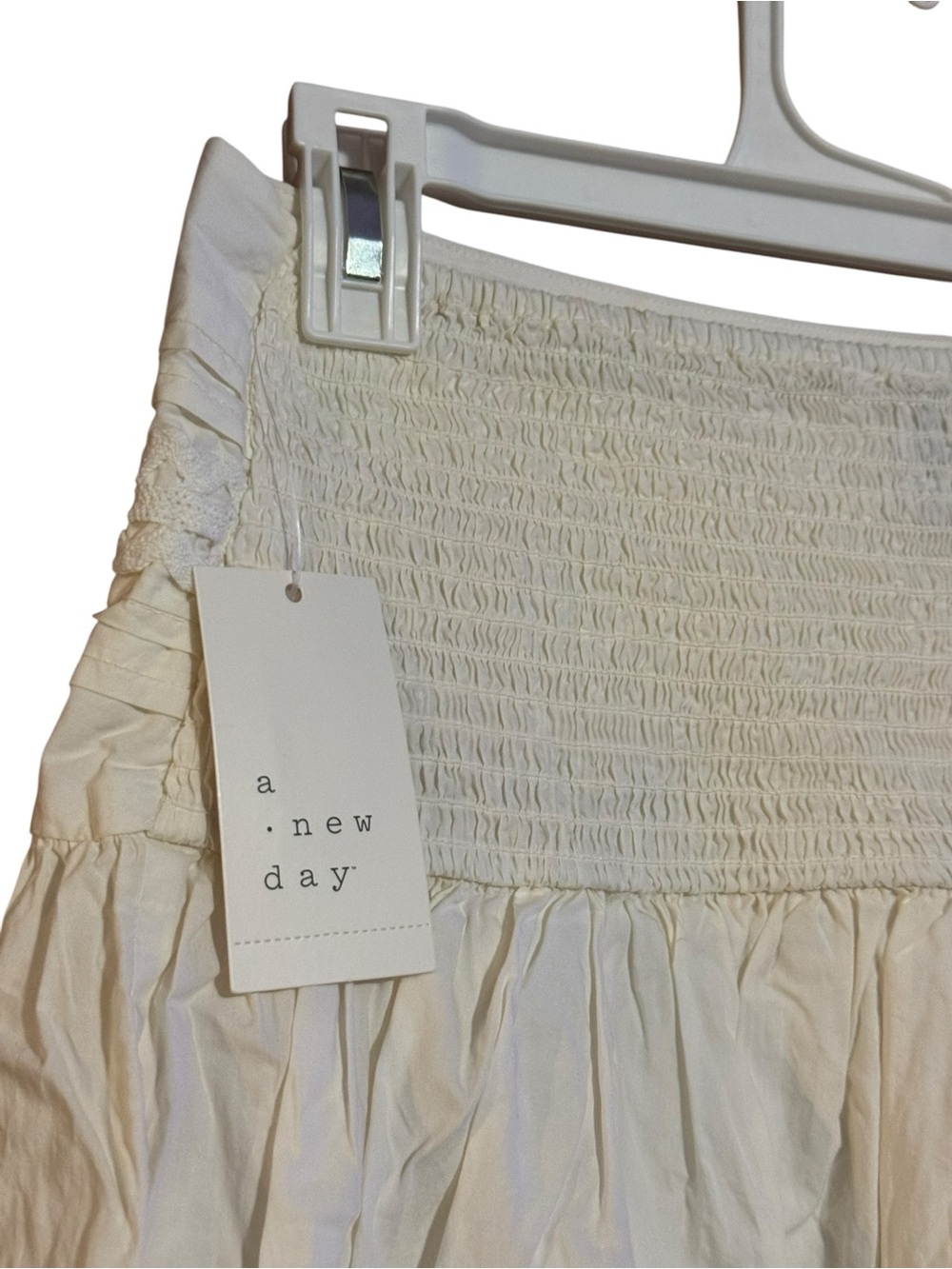 A New Day Eyelet Boho Midi Skirt In Cream NWT - Picture 4 of 15